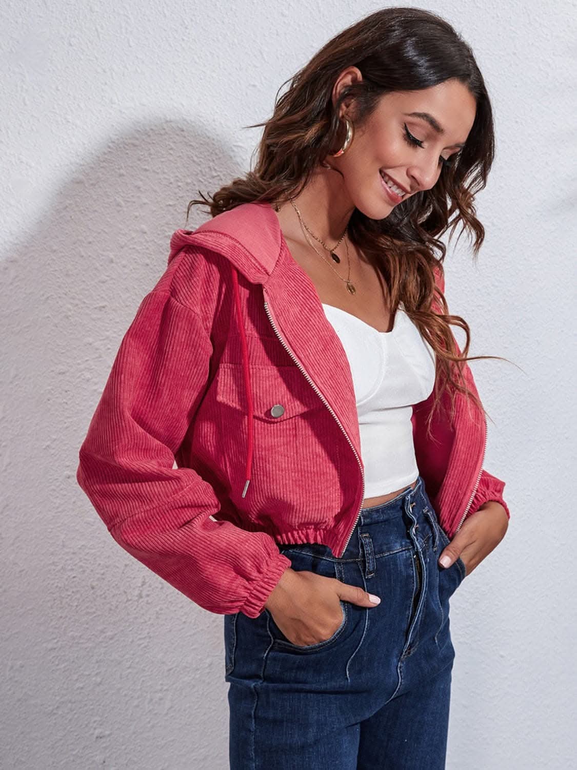 Cozy hooded jacket with pockets - Love Salve