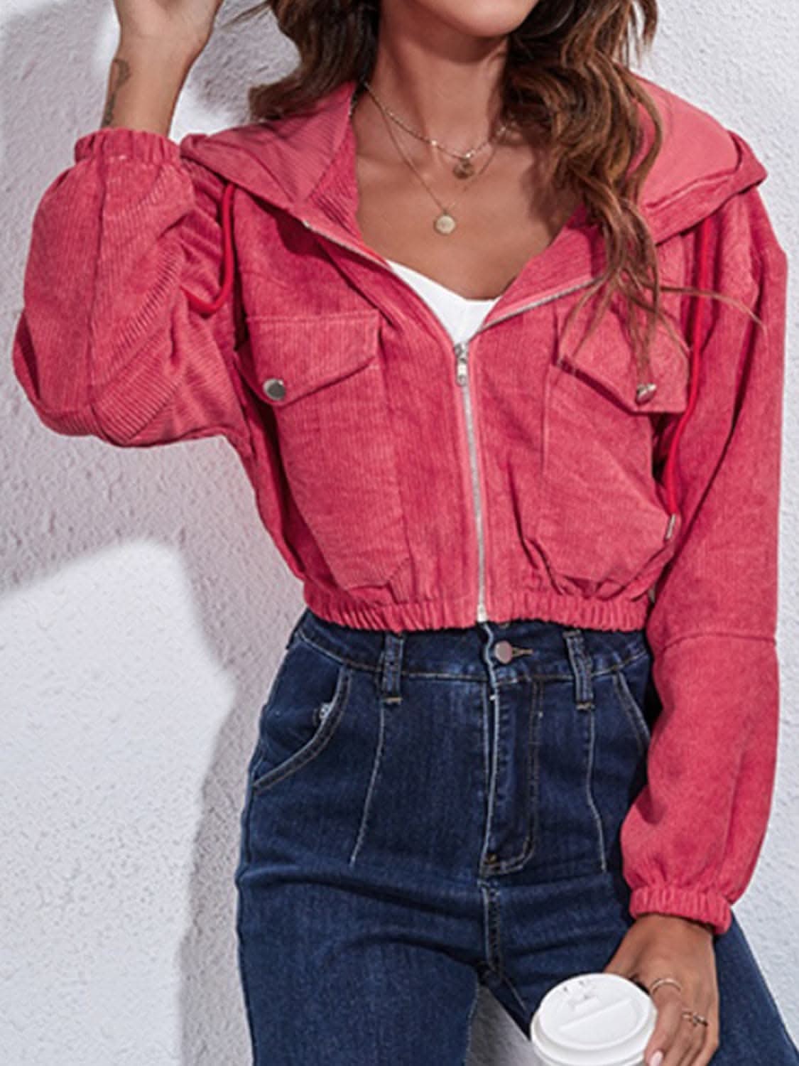 Cozy hooded jacket with pockets - Love Salve