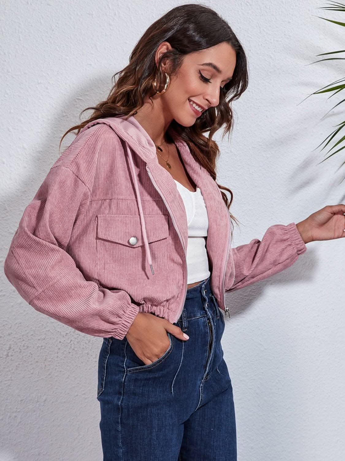 Cozy hooded jacket with pockets - Love Salve