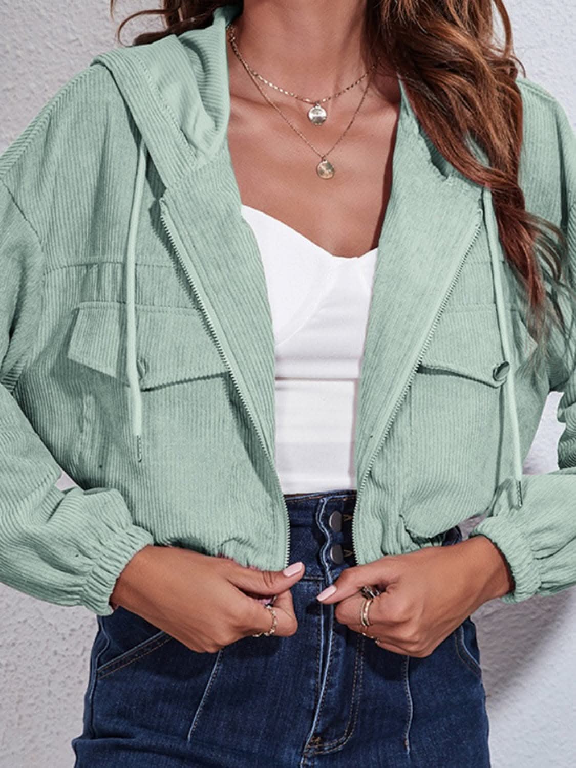 Cozy hooded jacket with pockets - Love Salve