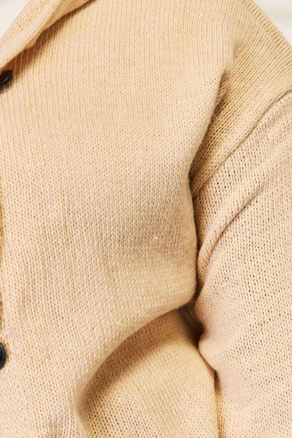 Cozy hooded sweater with buttons - Love Salve