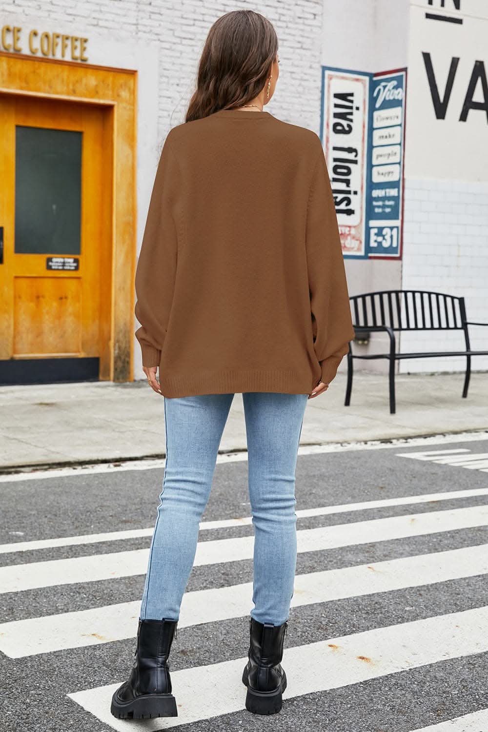 Cozy long sleeve sweater - stretch fit