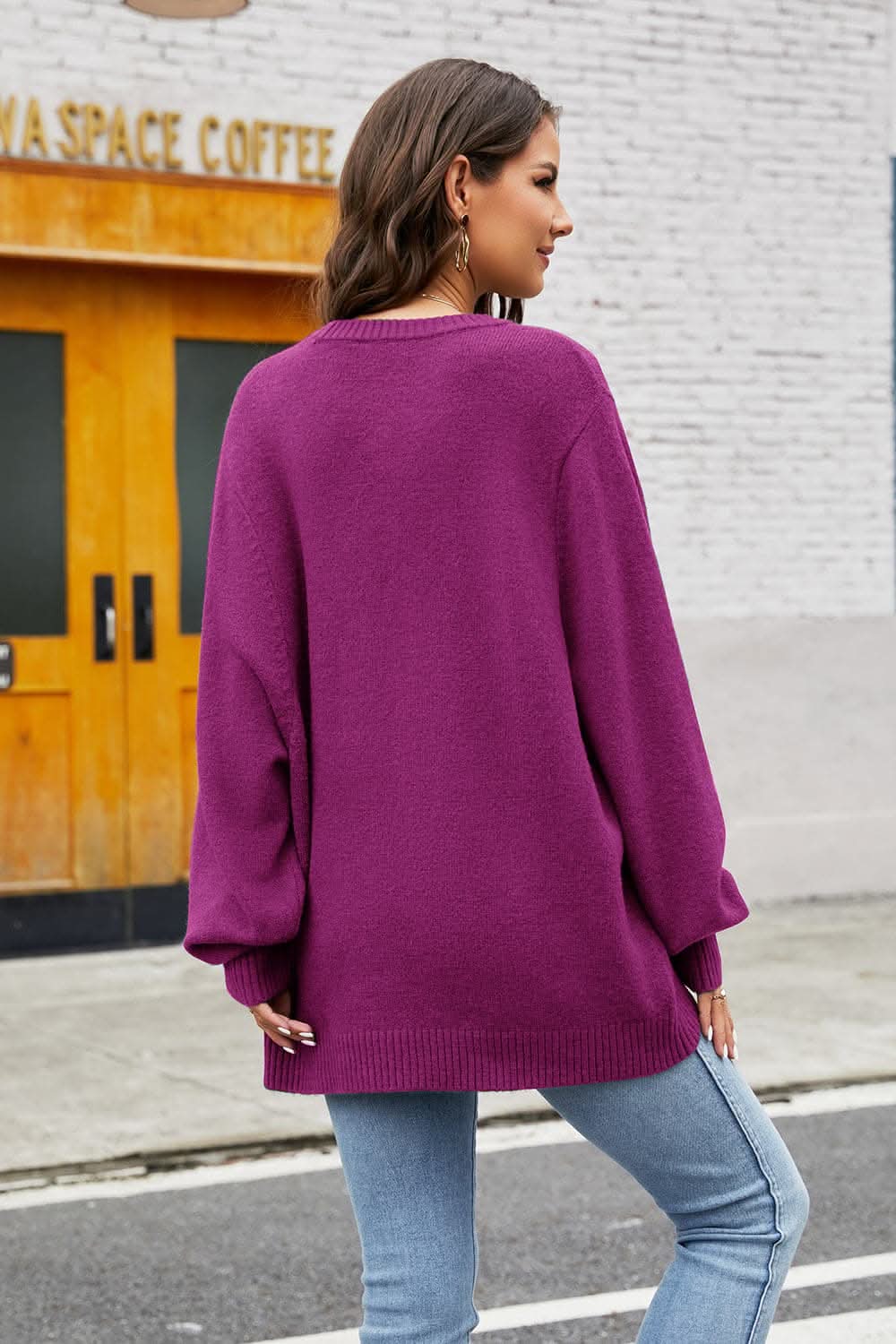 Cozy long sleeve sweater - stretch fit
