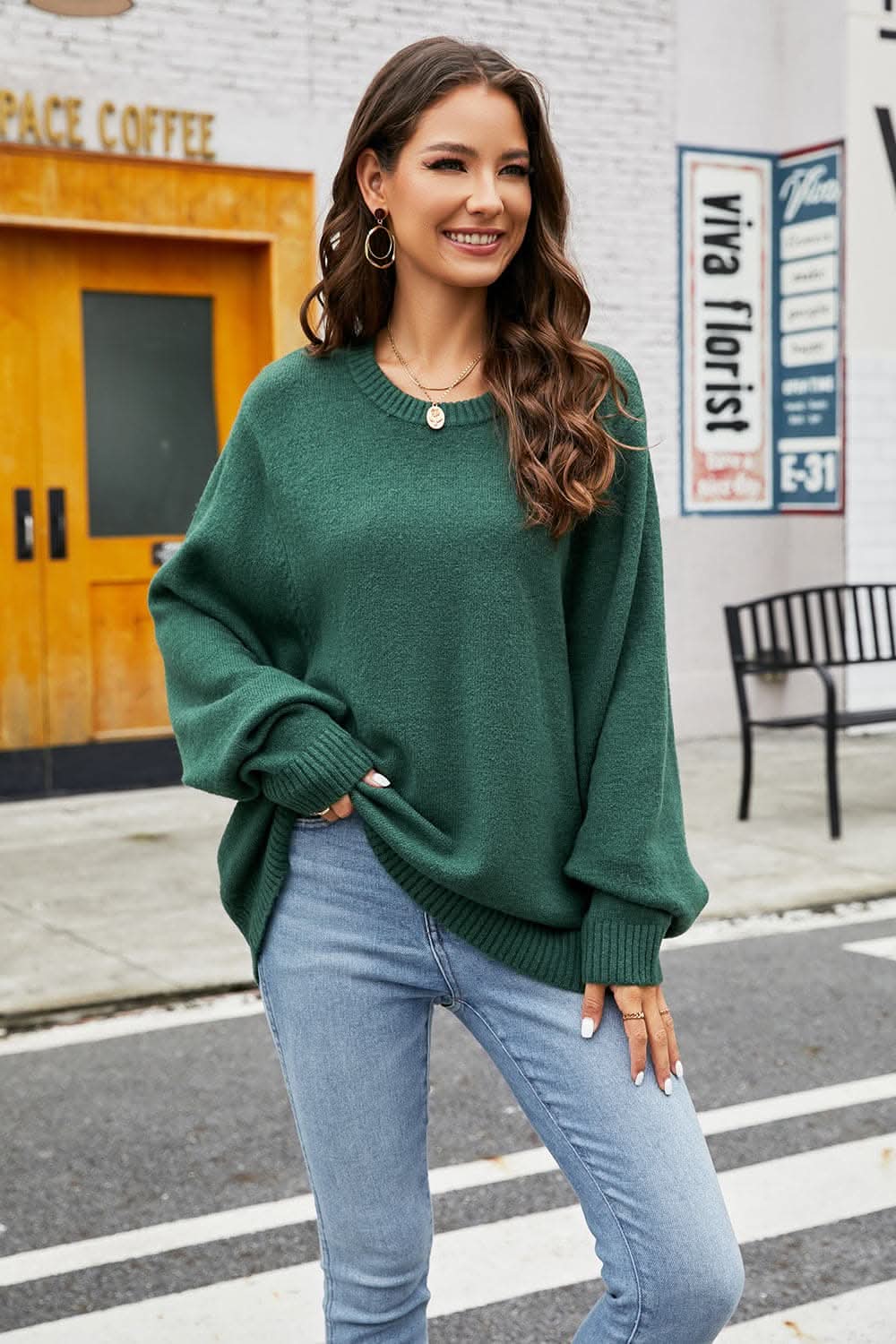 Cozy long sleeve sweater - stretch fit