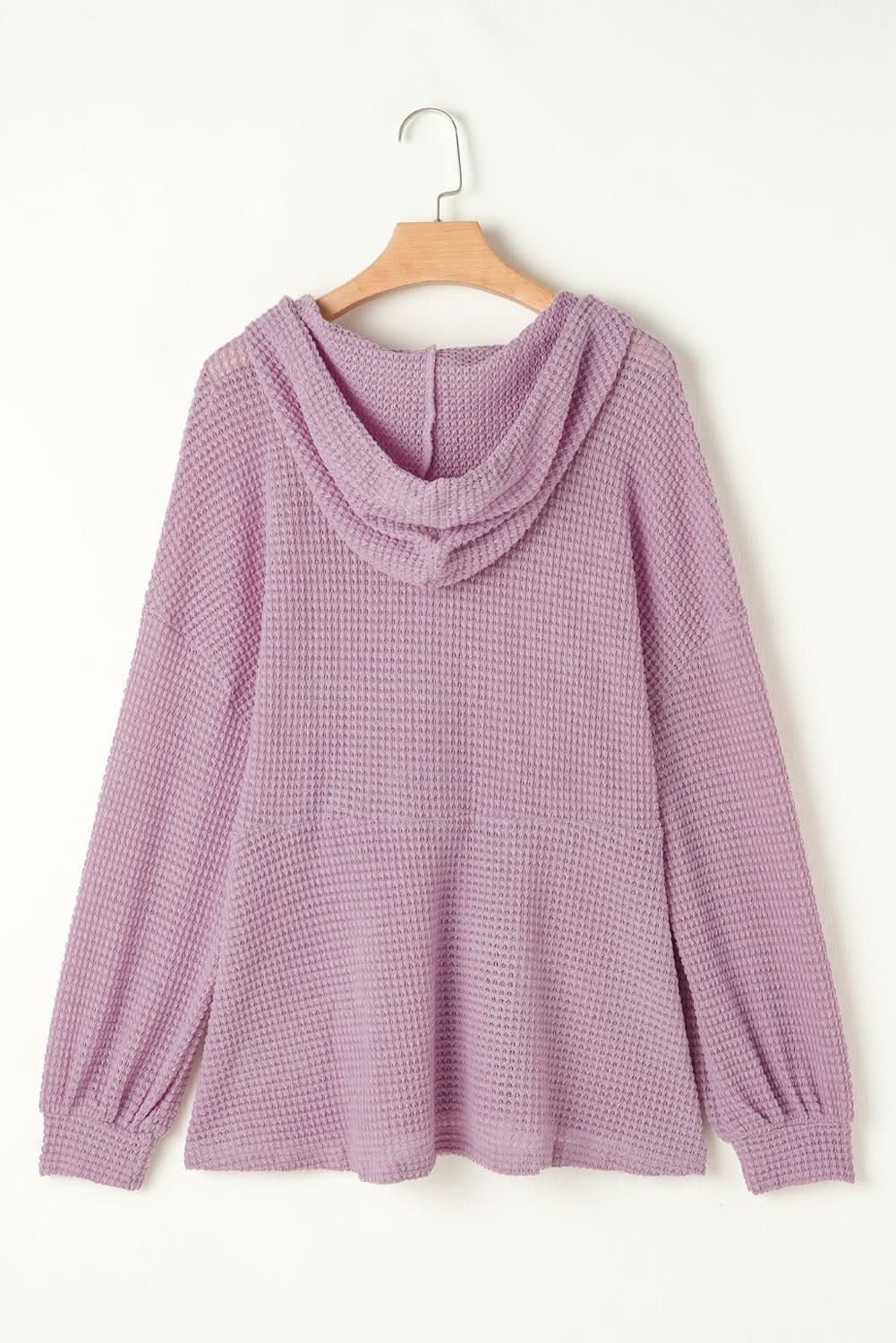 Cozy plus size hooded top with buttons - Love Salve
