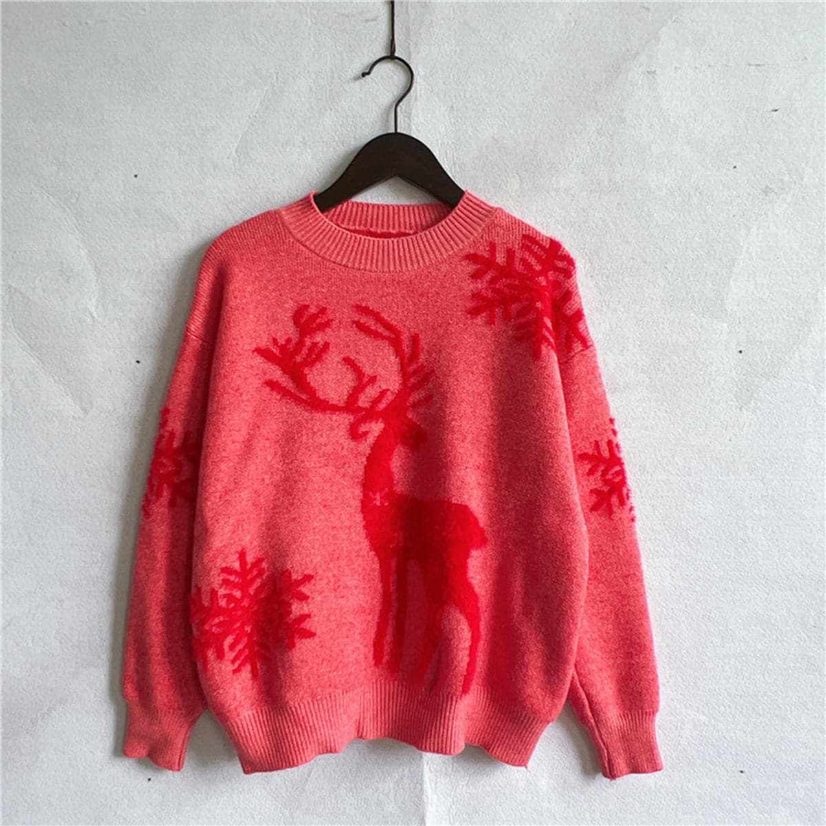 Cozy reindeer knit sweater for winter - Love Salve