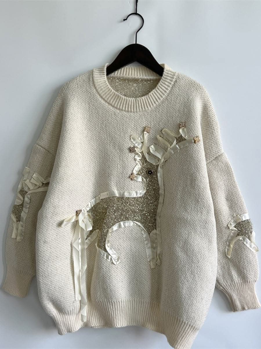 Cozy reindeer long sleeve sweater - Love Salve