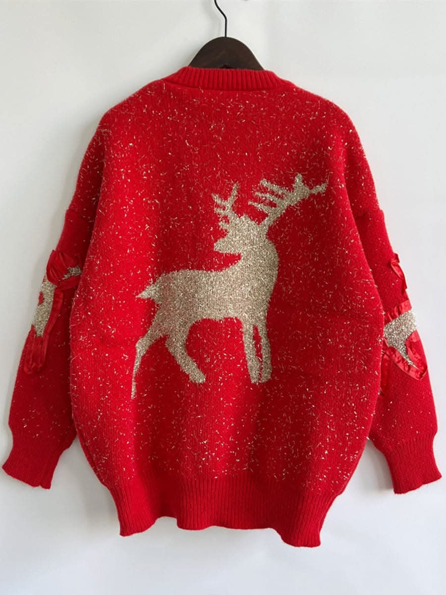 Cozy reindeer long sleeve sweater - Love Salve