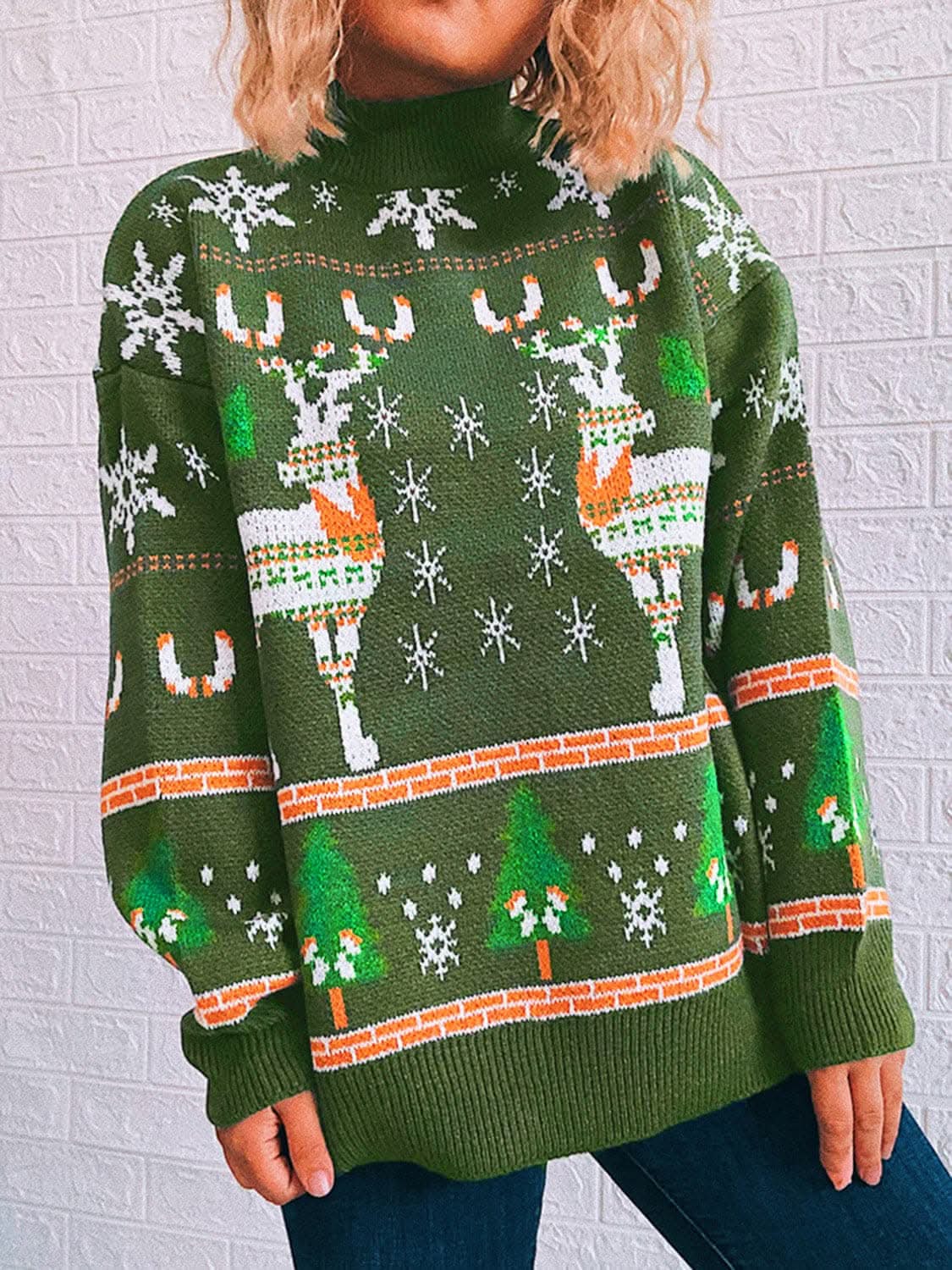 Cozy turtleneck sweater - drop shoulder style
