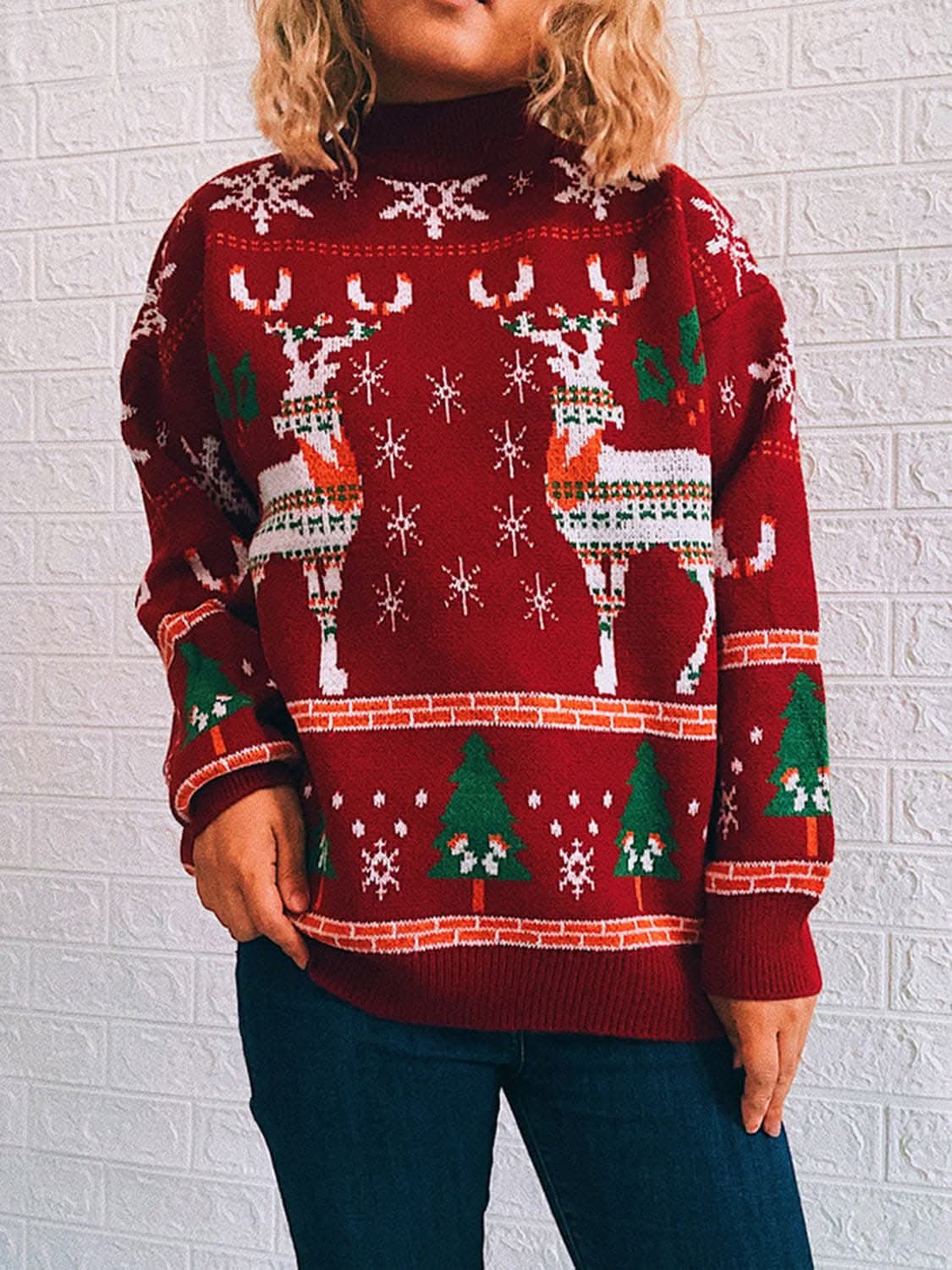Cozy turtleneck sweater - drop shoulder style