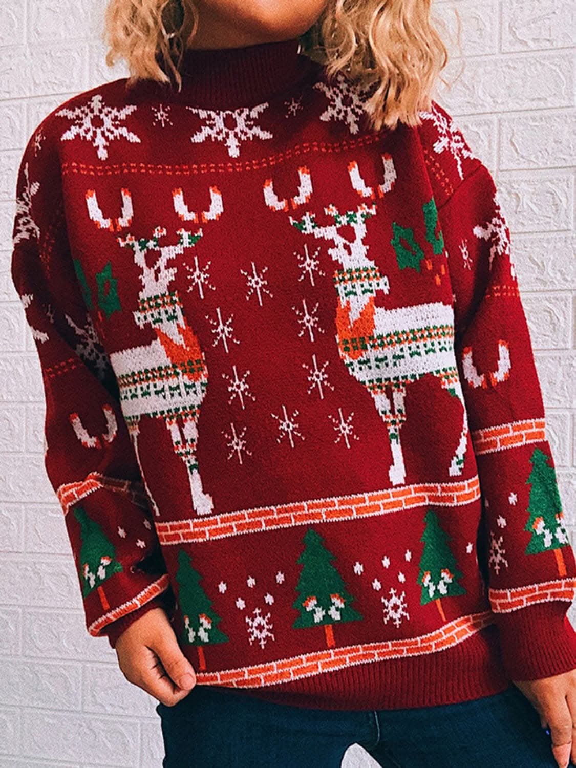 Cozy turtleneck sweater - drop shoulder style