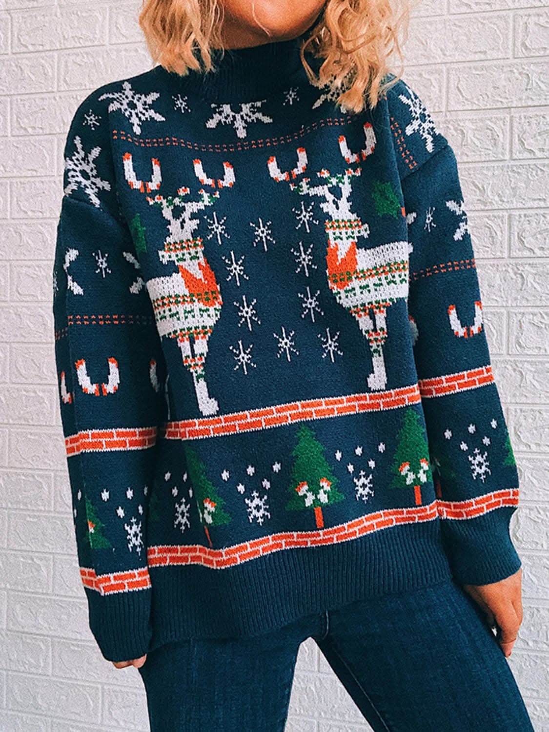 Cozy turtleneck sweater - drop shoulder style