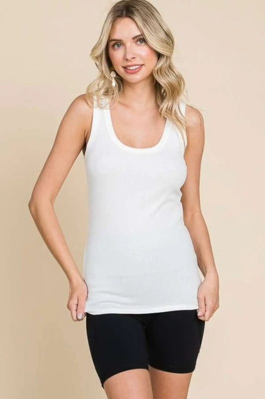 Culture Code Full Size Ribbed Scoop Neck Tank - Love Salve
