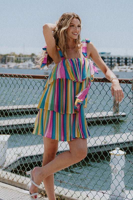 PROPER PARADISE WOVEN MINI DRESS Flying Tomato