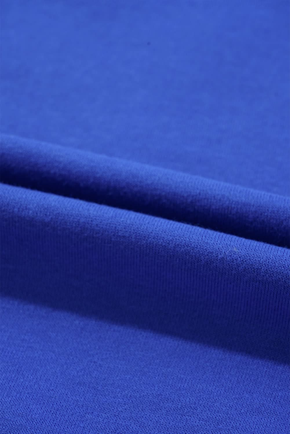 Dark Blue Game Day Crew Neck Graphic Pullover Sweatshirt - Love Salve