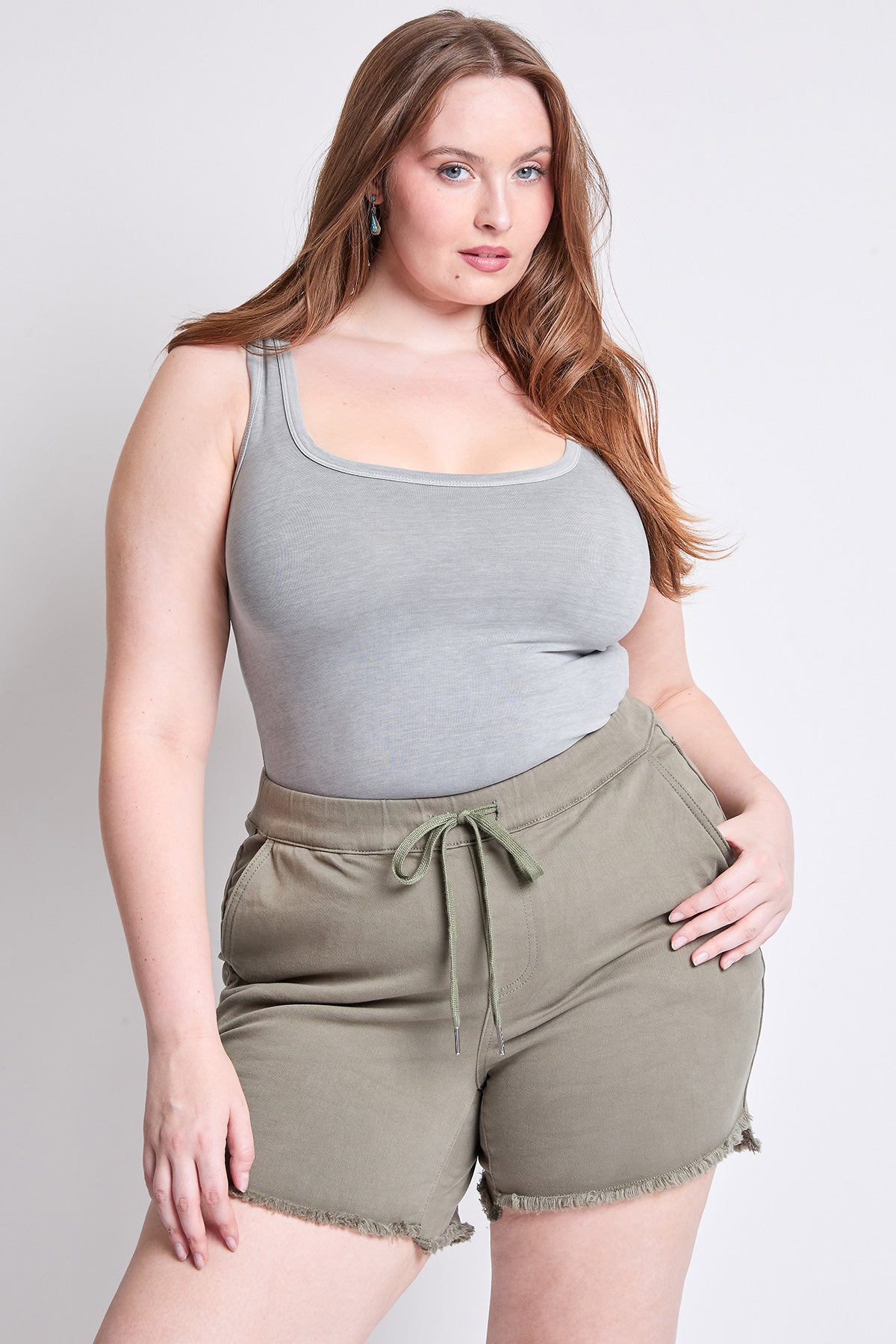 YMI JEANS: Plus Size Frayed Shorts