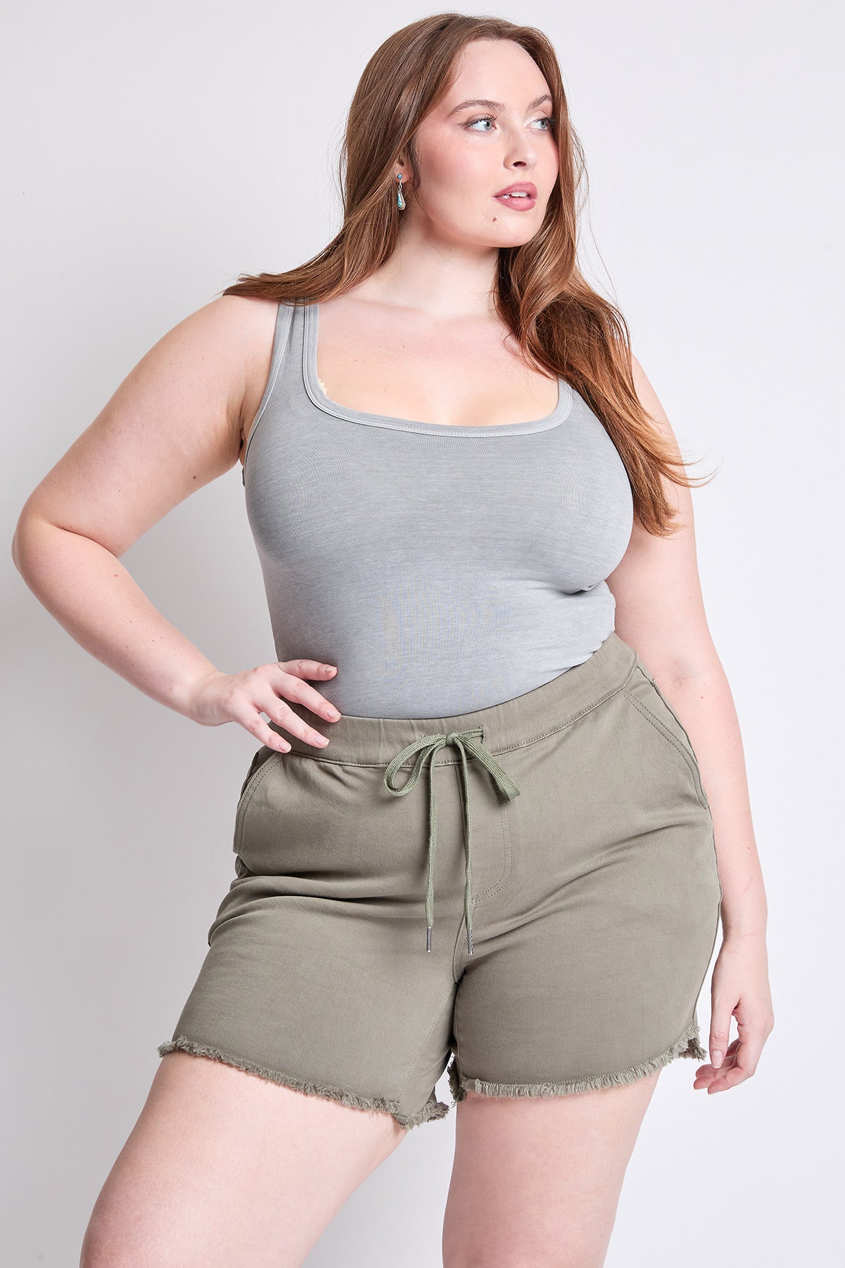 YMI JEANS: Plus Size Frayed Shorts