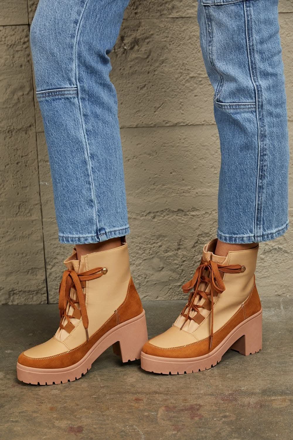 East Lion chic lace-up booties