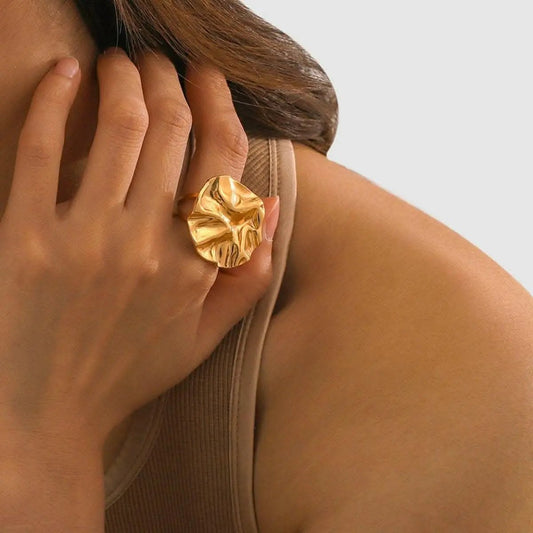 Elegant 18K gold open ring - Love Salve