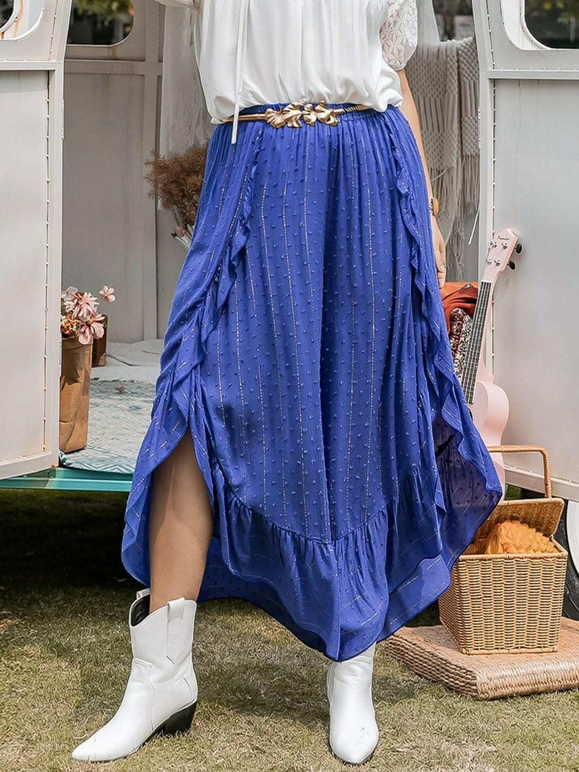 Elegant Swiss dot ruffle pants - Love Salve