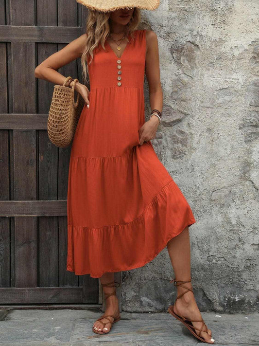 Elegant buttoned cotton dress - Love Salve