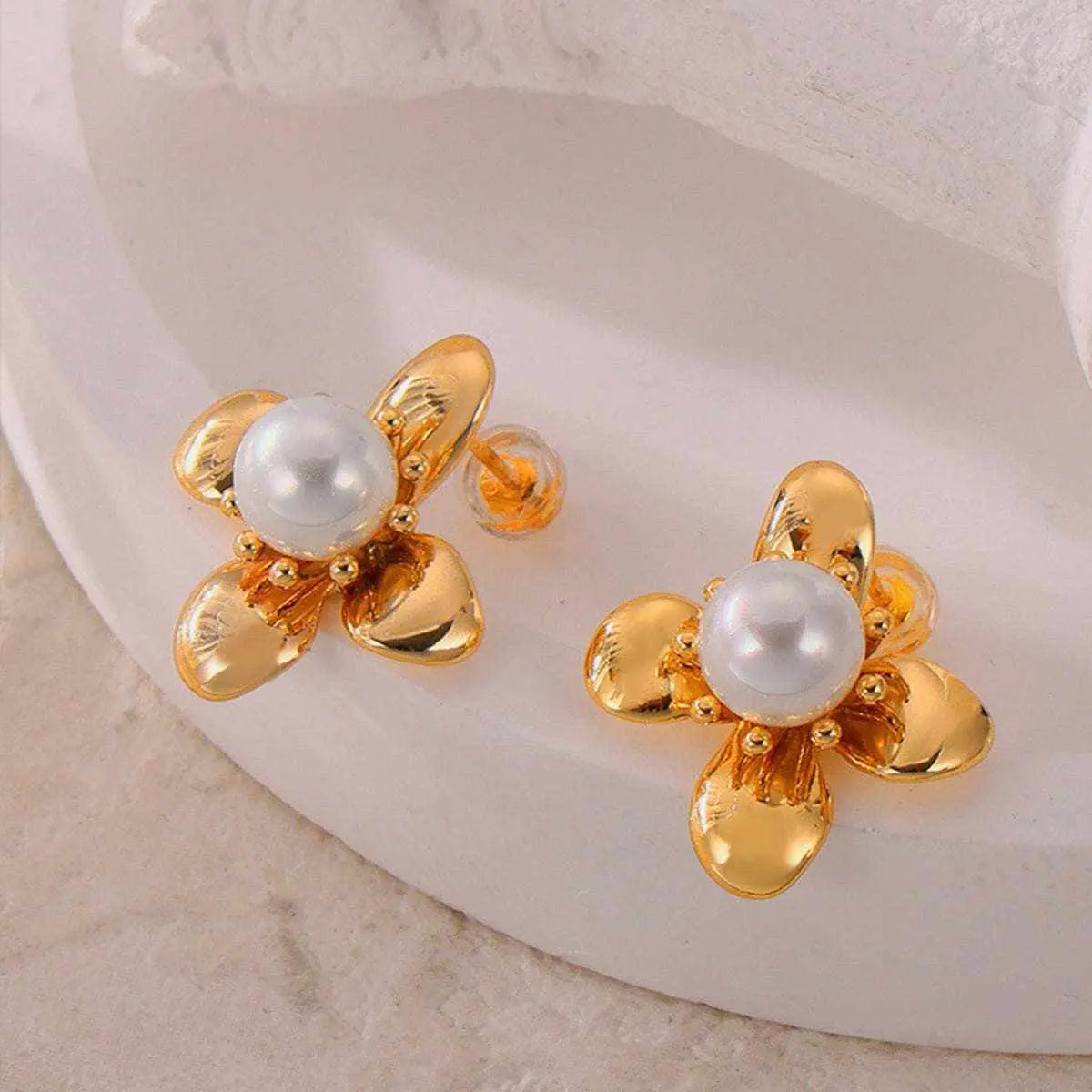 Elegant floral titanium earrings - Love Salve