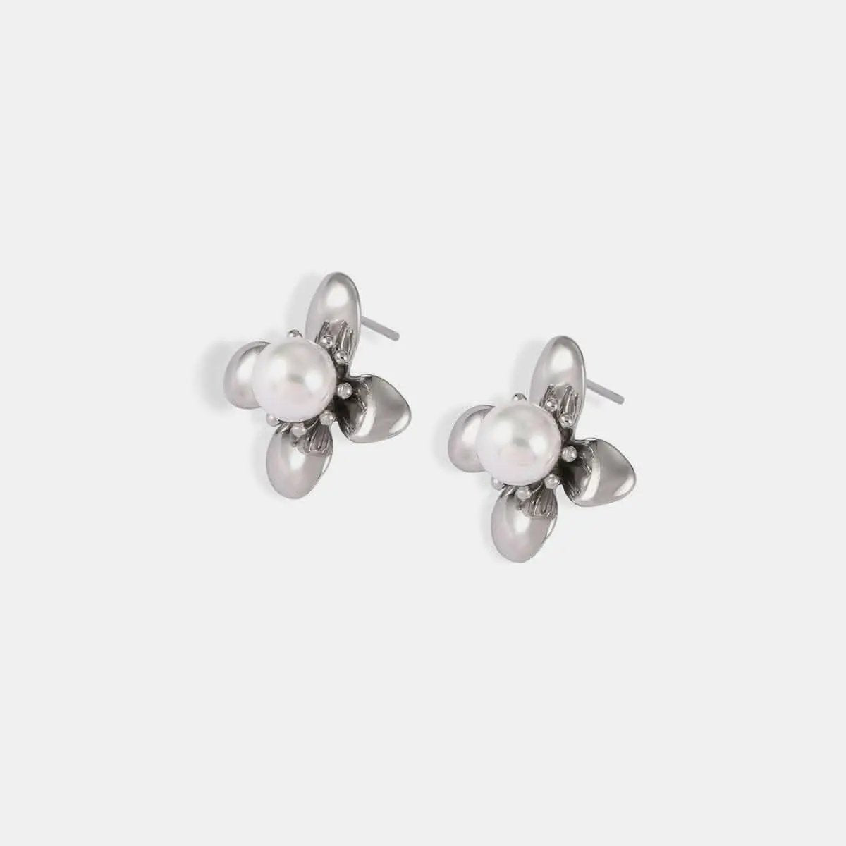 Elegant floral titanium earrings - Love Salve