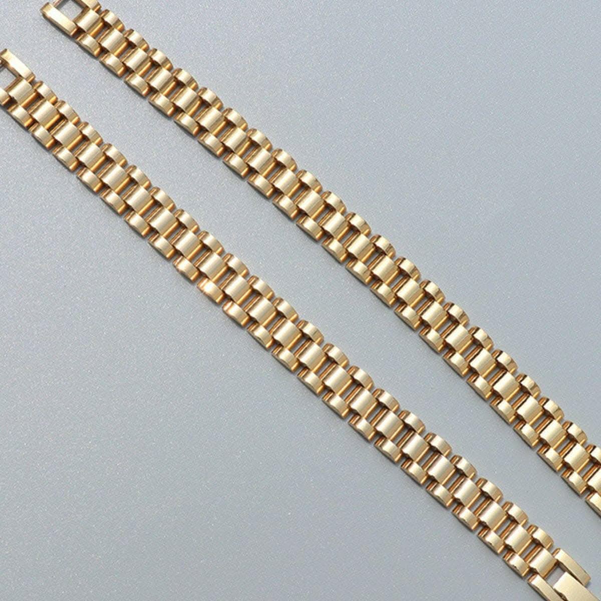 Elegant gold-plated titanium bracelet