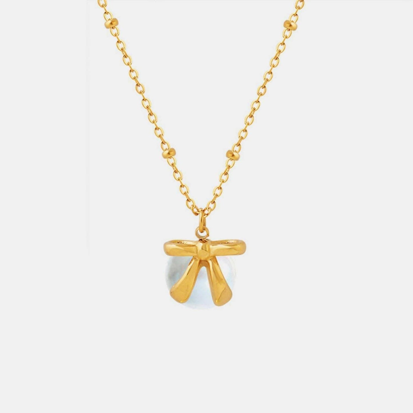 Elegant golden glass bead necklace