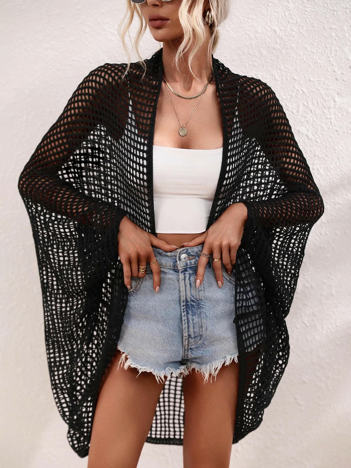 Elegant sheer longline wrap - Love Salve