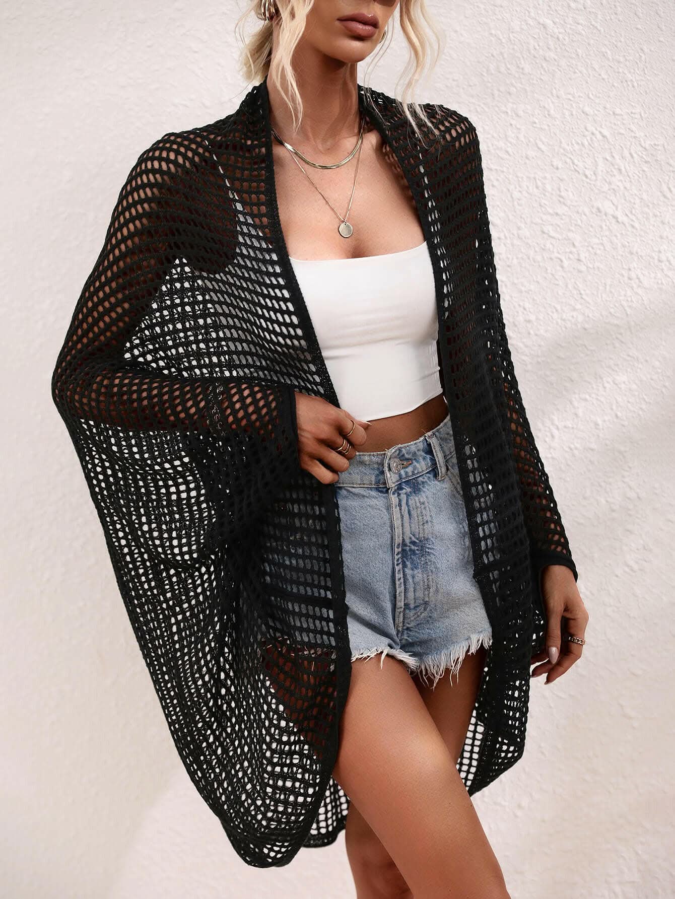 Elegant sheer longline wrap - Love Salve
