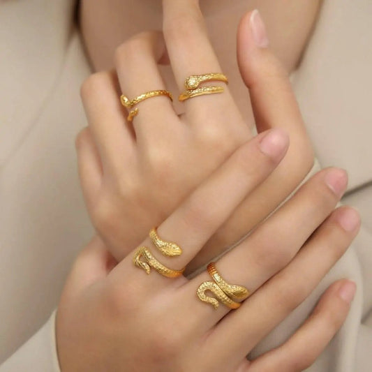 Elegant snake bypass ring - Love Salve
