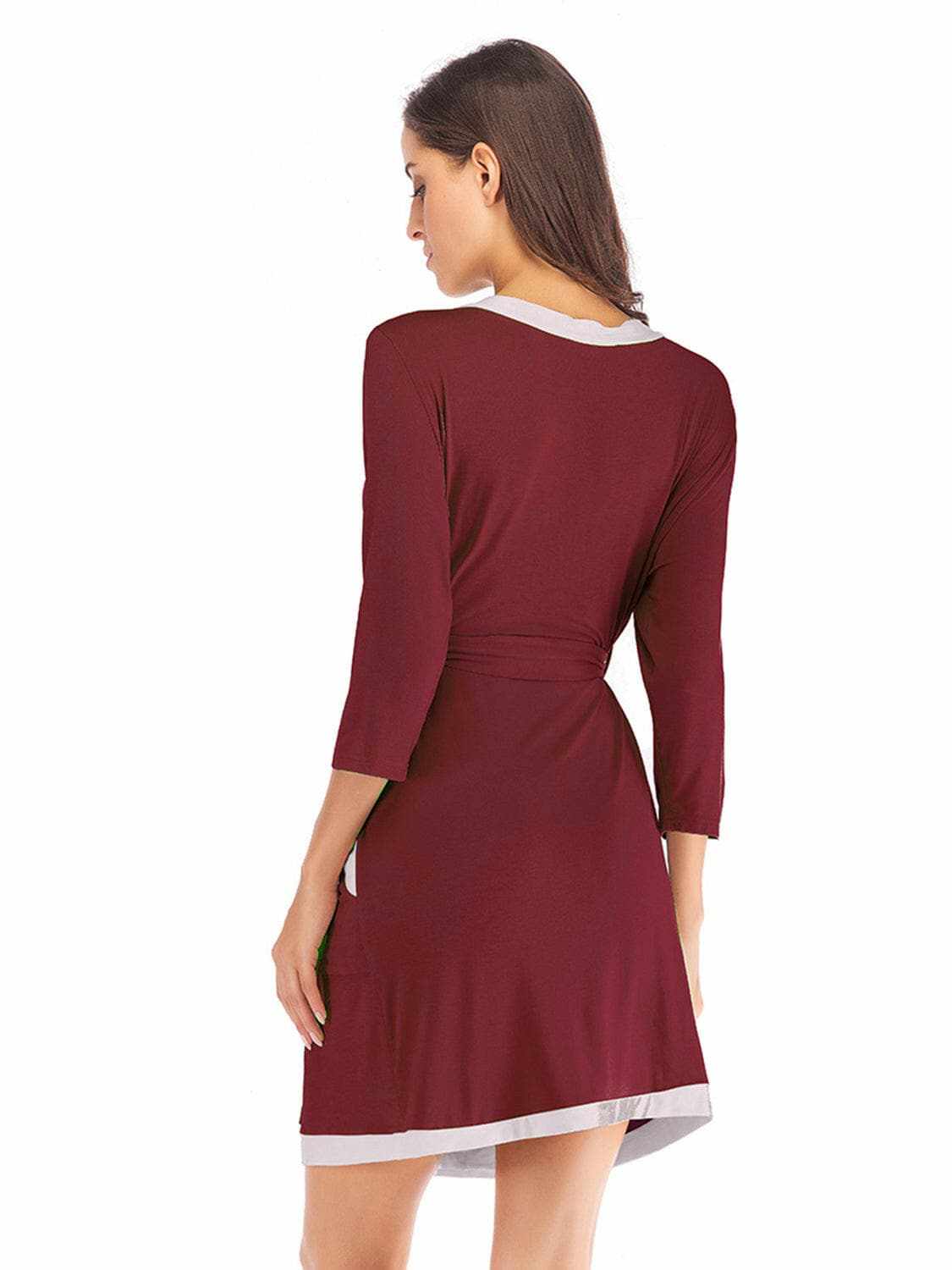 Elegant tie waist robe with pockets - Love Salve