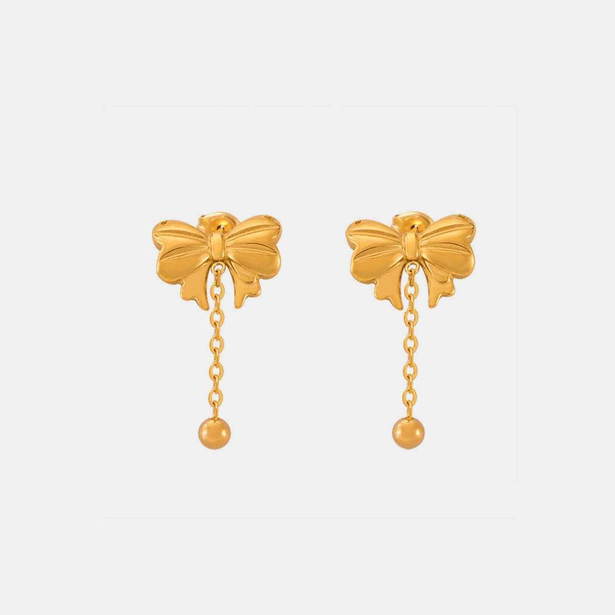 Elegant titanium steel bow earrings - Love Salve