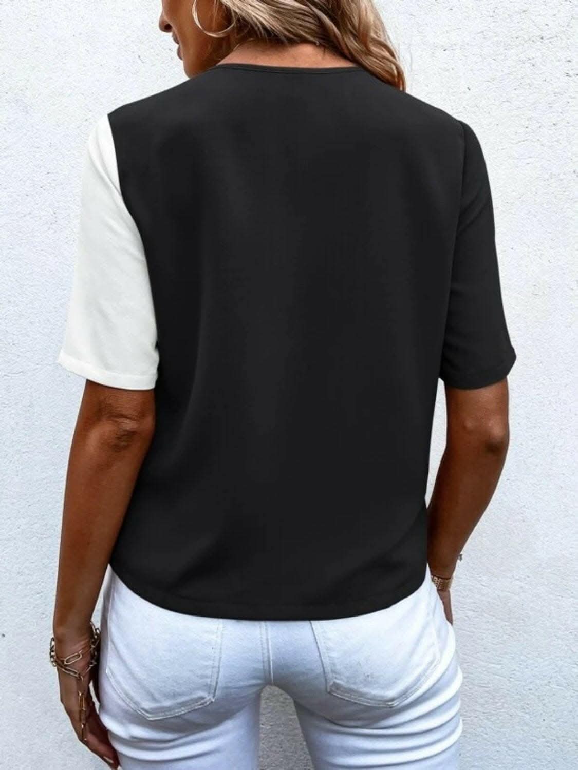 Elegant wrap blouse with buttons - Love Salve