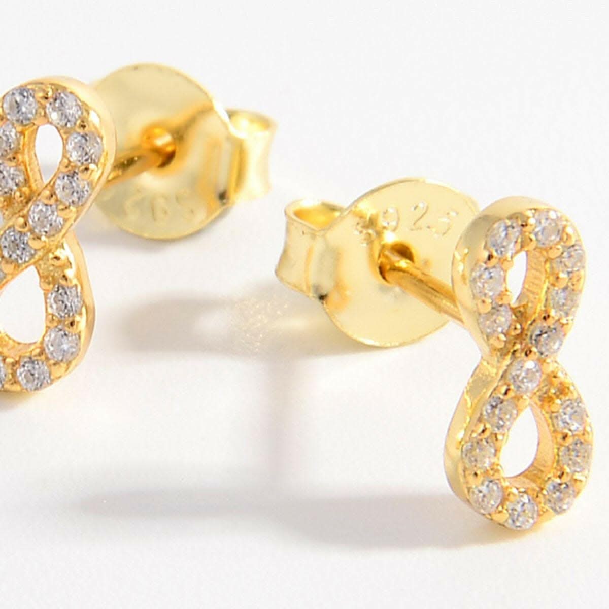 Elegant zircon infinity stud earrings