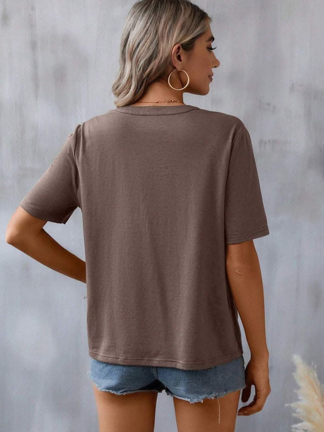 Embroidered lace detail tee