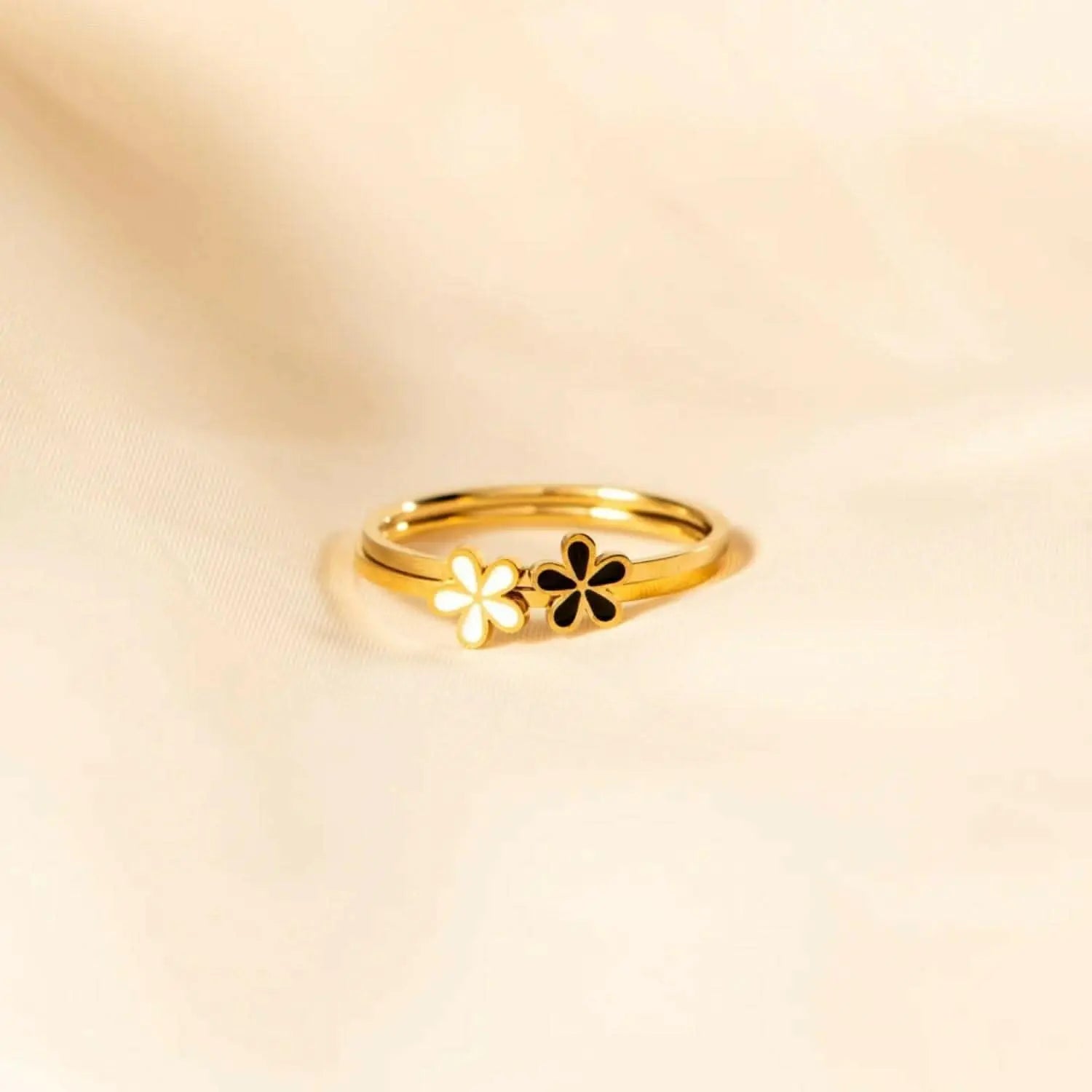 Enamel Blossom Silver Ring - Love Salve