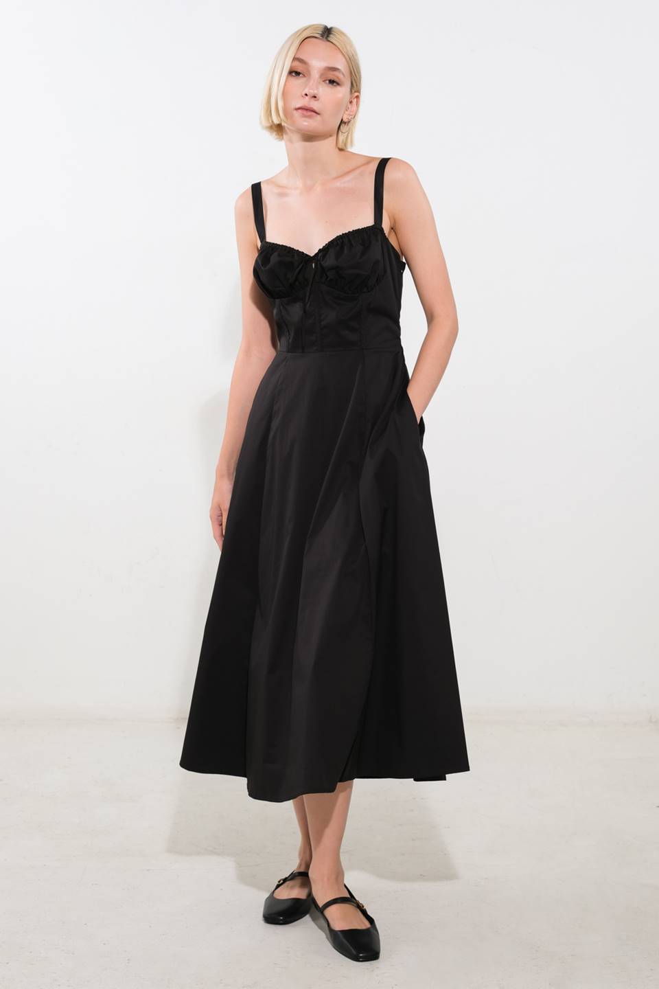 Oceanic Opulence Woven Midi Dress Sweetheart Bustier