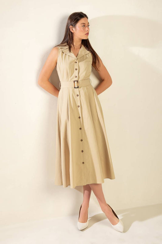 IDEAL APPROACH WOVEN MIDI DRESS Flying Tomato