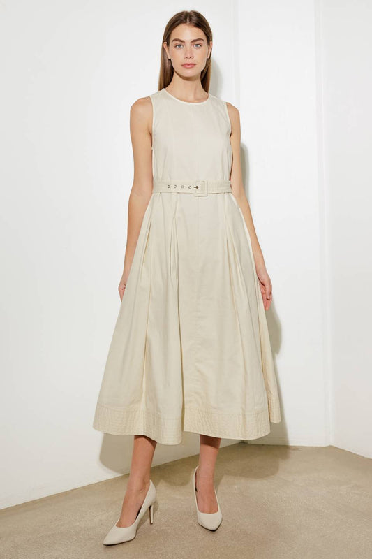 OVER THE WATERS WOVEN MIDI DRESS Flying Tomato