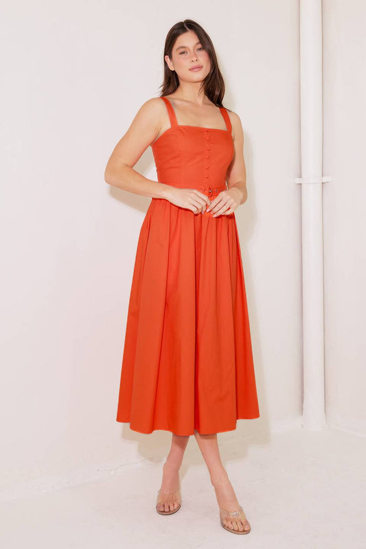 NO TIMELINE TOMATO WOVEN MIDI DRESS Flying Tomato