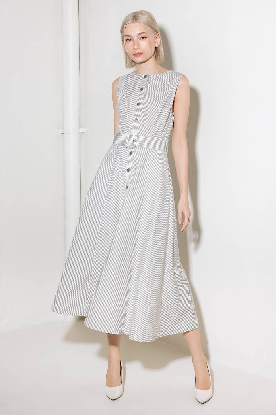 DELICATELY DARING WOVEN MIDI DRESS