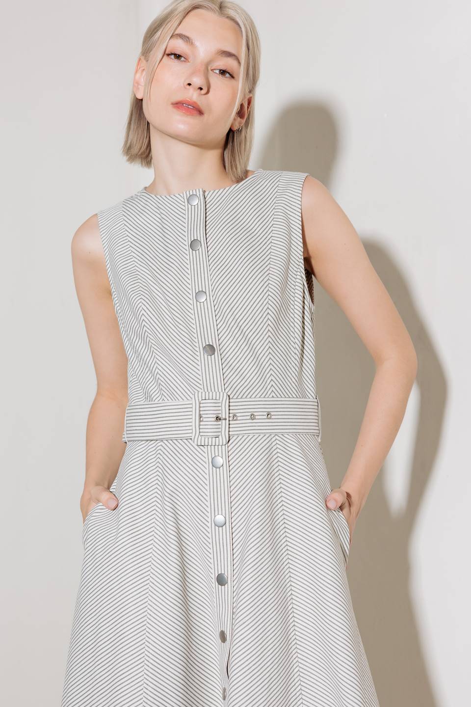 DELICATELY DARING WOVEN MIDI DRESS