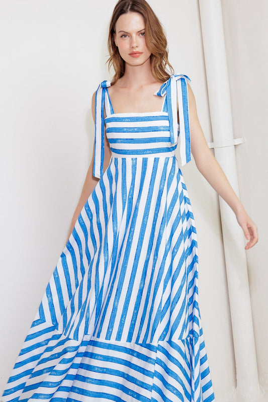 OCEAN BREEZE WOVEN MIDI DRESS Flying Tomato