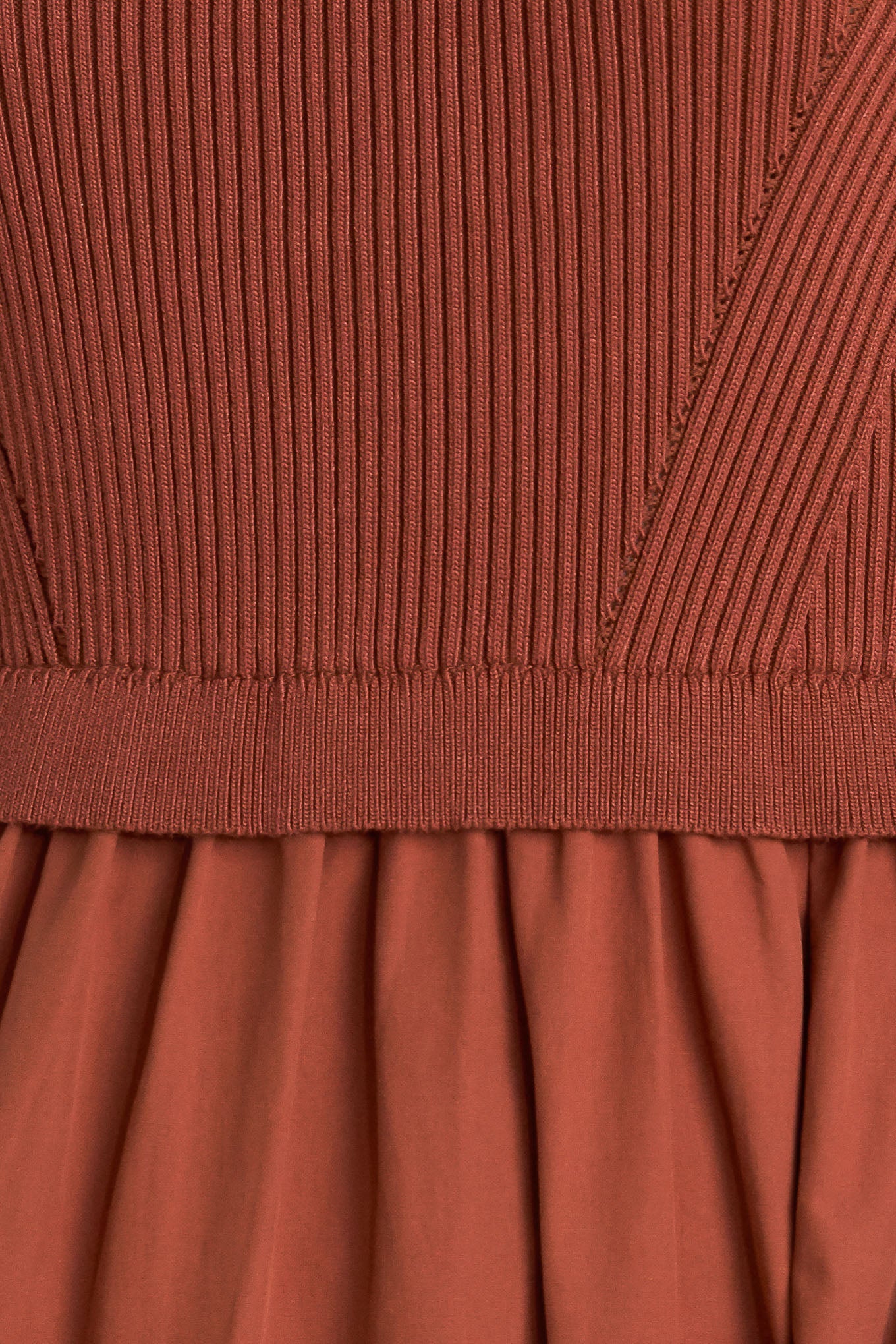 SANDSTONE STORY SWEATER WOVEN MIDI DRESS