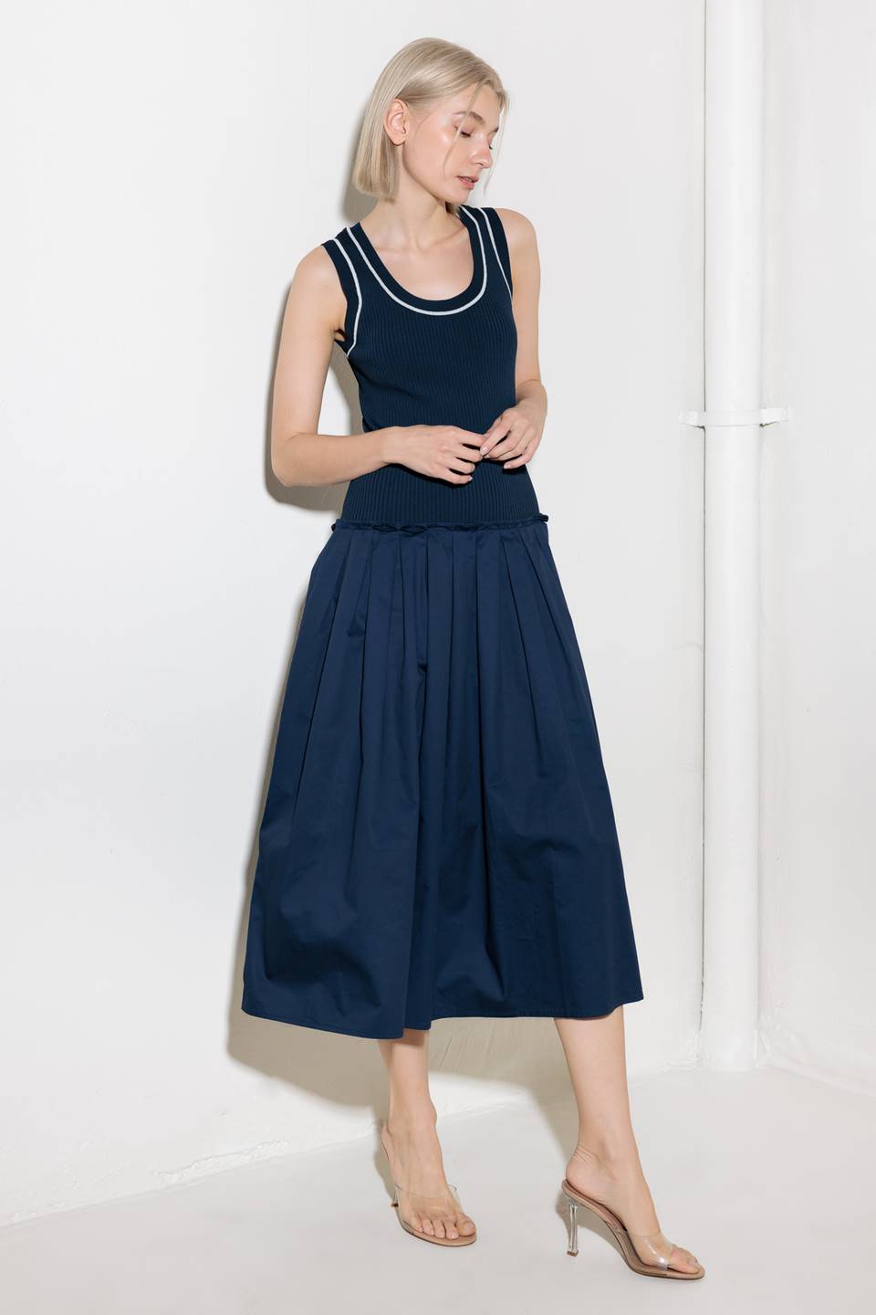 CELEBRATE EVERYDAY NAVY SWEATER TOP AND SKIRT SET