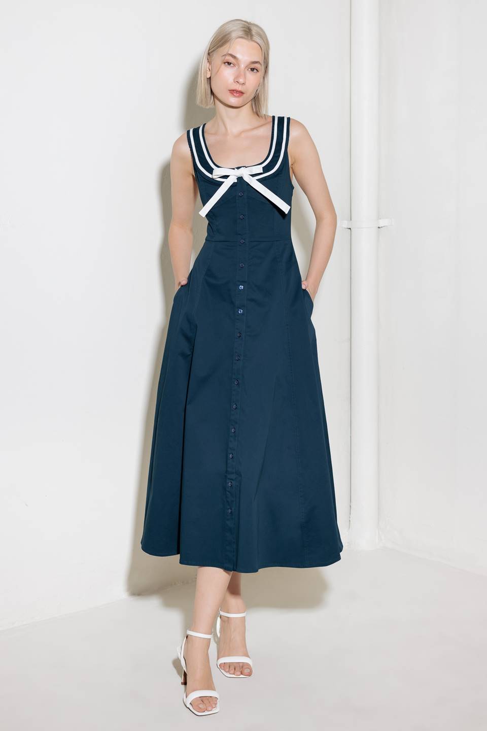 DIVINE OBSESSION WOVEN MIDI DRESS