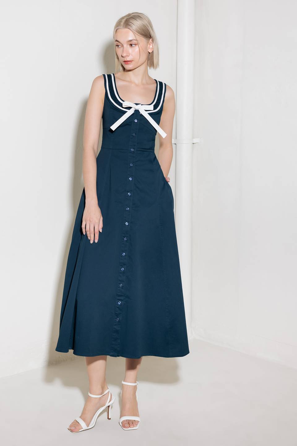DIVINE OBSESSION WOVEN MIDI DRESS