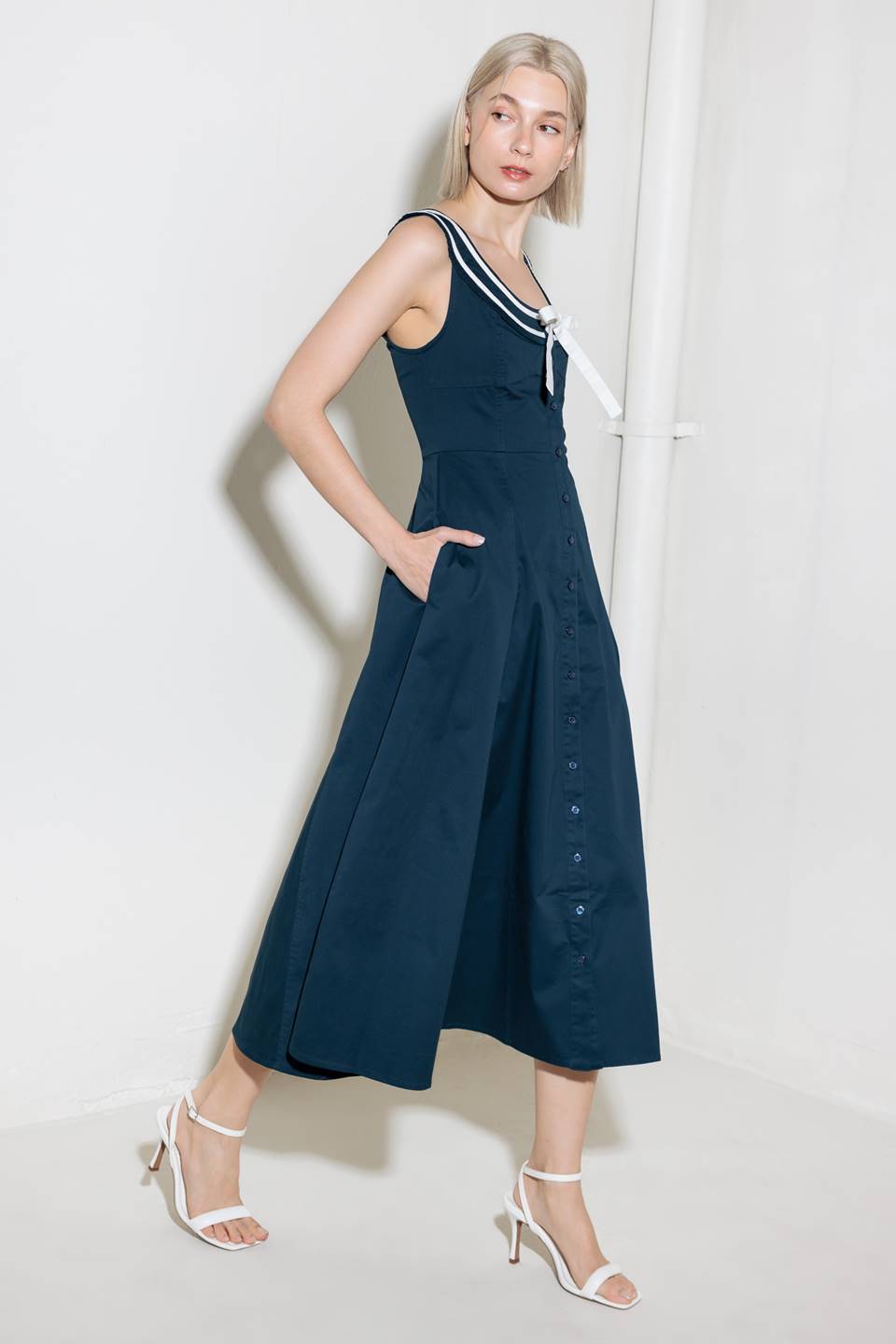 DIVINE OBSESSION WOVEN MIDI DRESS